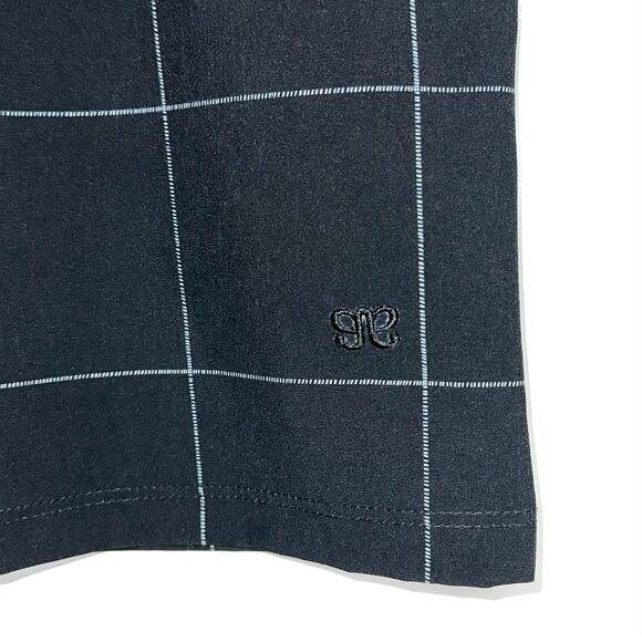 Albion Black Windowpane Short Sleeve Boat Neck Boss Tee Size Medium - Picture 8 of 12